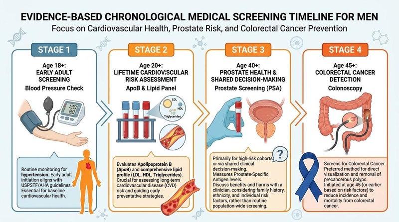 Men's Longevity Screening Timeline and Biomarkers