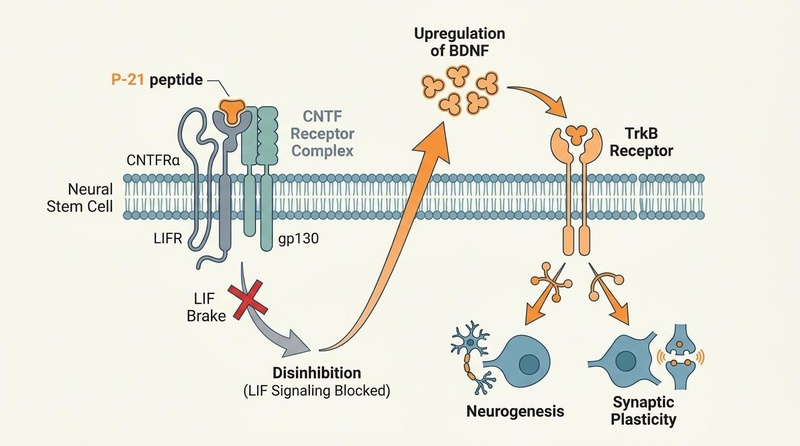 P-21 Peptide Mechanism Diagram