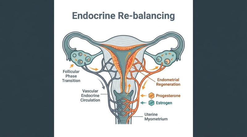 Figure 1: Cellular and endocrine homeostasis during postpartum recovery. Postpartum Longevity Hero