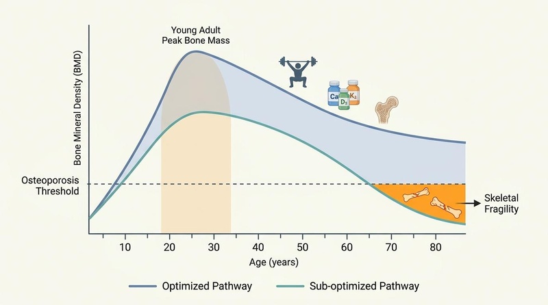 Peak Bone Mass Accrual and Osteoporosis Trajectories