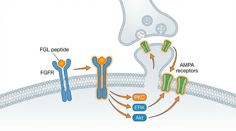 Mecanismo de acción del péptido FGL: activación mimética de NCAM sobre FGFR