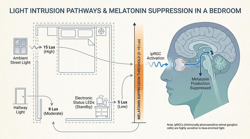 Hero diagram showing light intrusion pathways