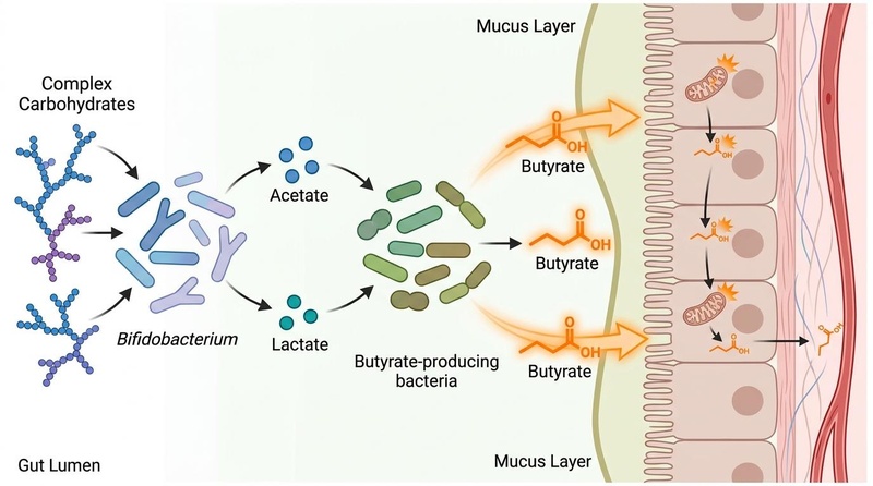 Bifidobacterium cross-feeding mechanism