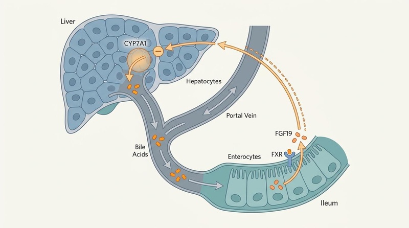 Enterohepatic Bile Acid Circulation and feedback loop