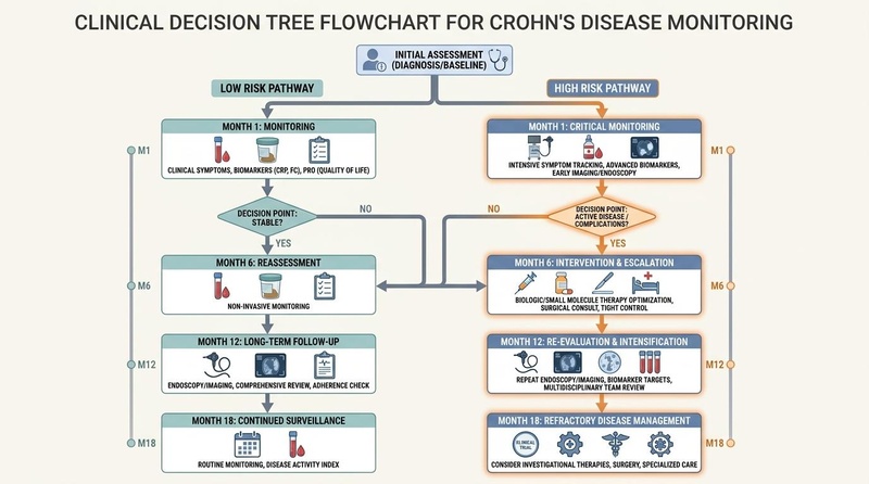 Clinical decision tree for post-operative recurrence monitoring in Crohn's disease