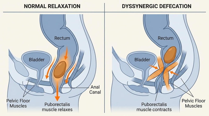 Pelvic Floor Muscle Coordination in Defecation