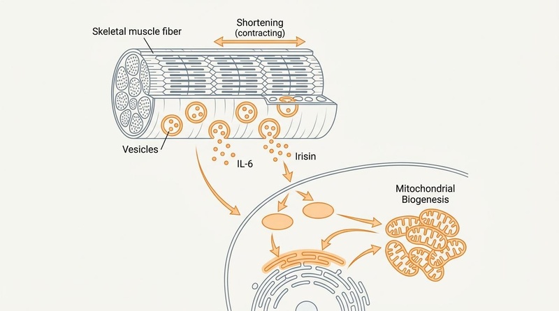 Biomedical mechanisms of myokine secretion during muscle contraction