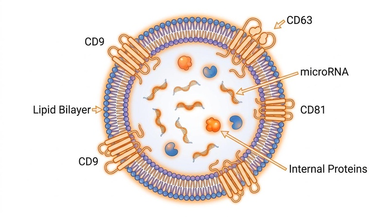 Structure of an extracellular vesicle (exosome) displaying membrane tetraspanins and RNA cargo