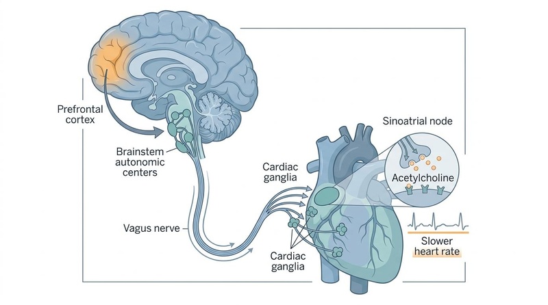 Prefrontal and vagal downshift of acute stress arousal