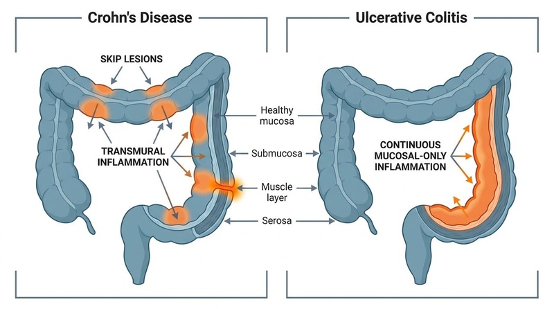 IBD Pathology: Crohn's Disease vs Ulcerative Colitis