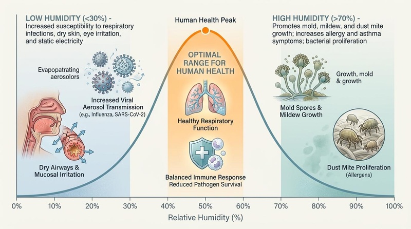 Optimal Indoor Humidity Bell Curve