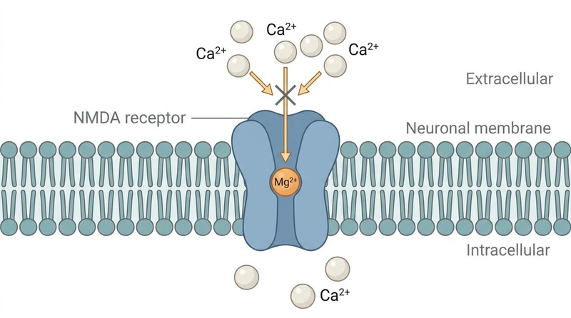 Antagonismo del receptor NMDA por magnesio