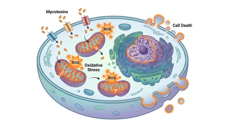 Mycotoxin cellular toxicity and mitochondrial damage
