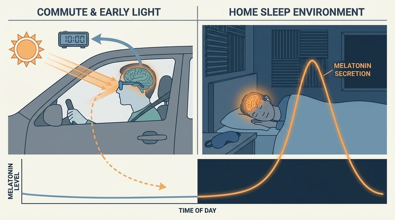Figure 4: Commute and day-sleep circadian safety barrier.